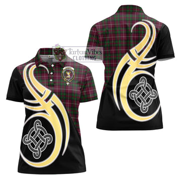 Stewart of Bute Hunting Tartan Women's Polo Shirt with Family Crest and Celtic Symbol Style