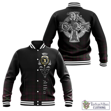 Stewart of Bute Hunting Tartan Baseball Jacket Featuring Alba Gu Brath Family Crest Celtic Inspired