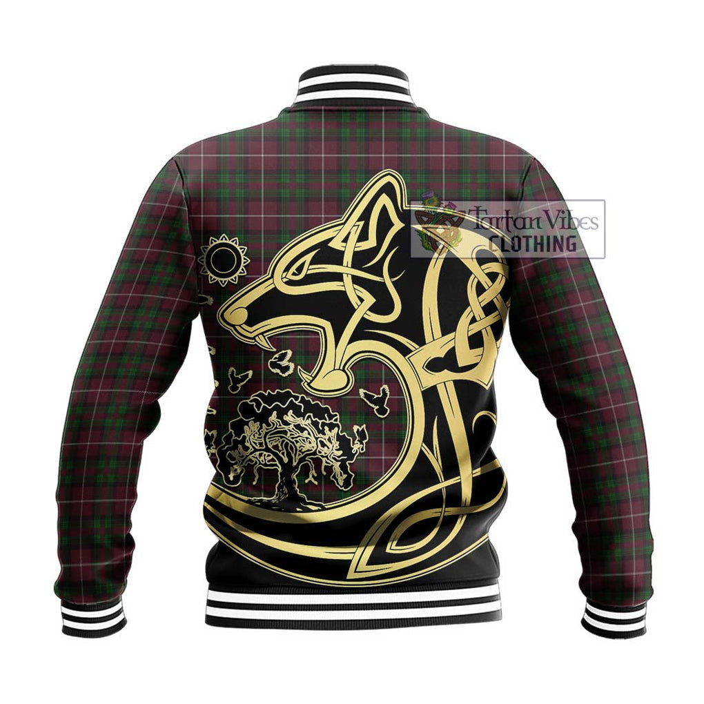 Stewart of Bute Hunting Tartan Baseball Jacket with Family Crest Celtic Wolf Style - Tartan Vibes Clothing