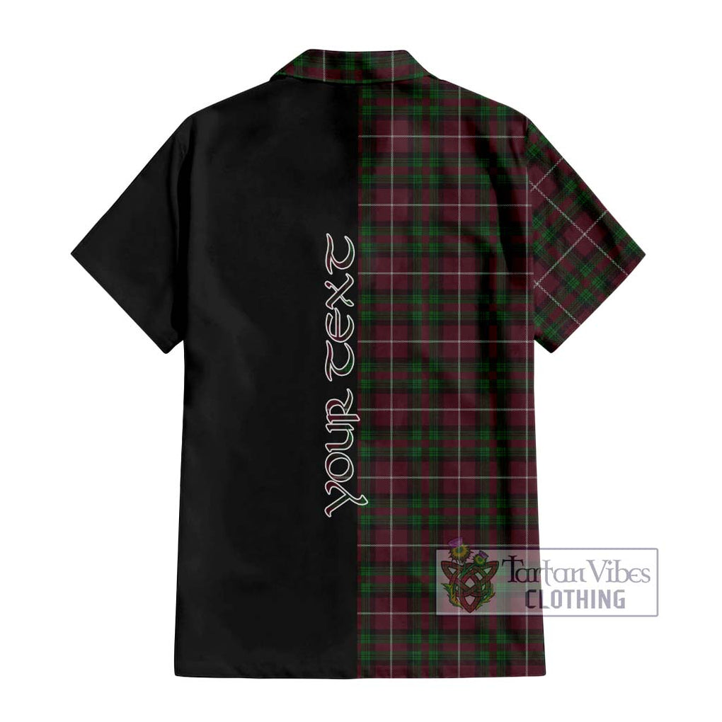 Stewart of Bute Hunting Tartan Short Sleeve Button Shirt with Family Crest and Half Of Me Style - Tartanvibesclothing Shop