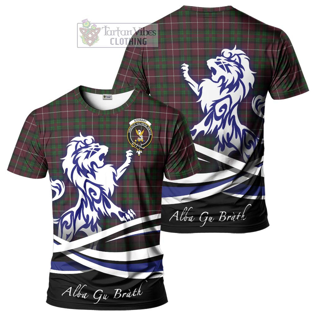 Tartan Vibes Clothing Stewart of Bute Hunting Tartan Cotton T-shirt with Alba Gu Brath Regal Lion Emblem