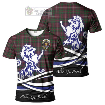 Stewart of Bute Hunting Tartan Cotton T-shirt with Alba Gu Brath Regal Lion Emblem