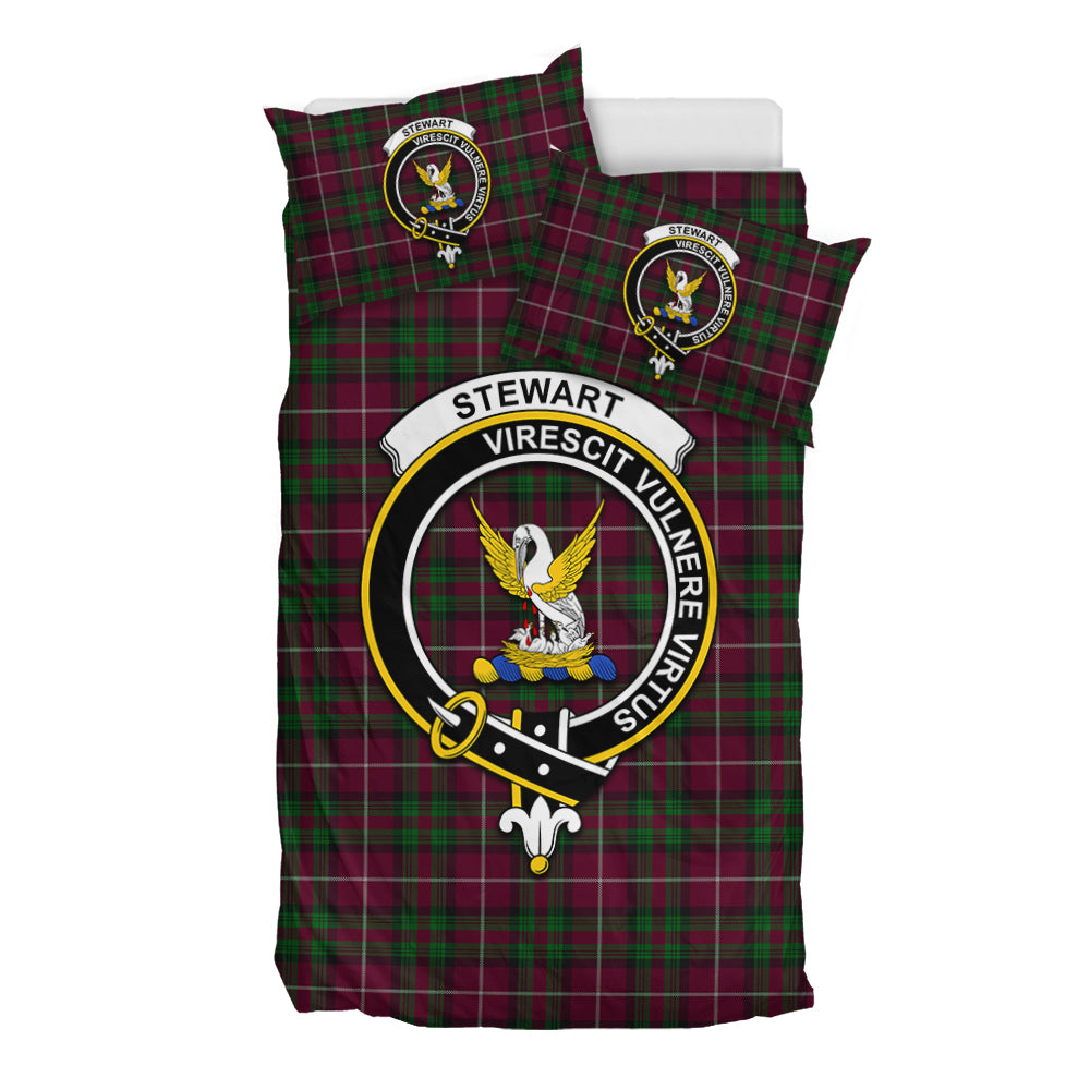 Stewart of Bute Hunting Tartan Bedding Set with Family Crest - Tartan Vibes Clothing