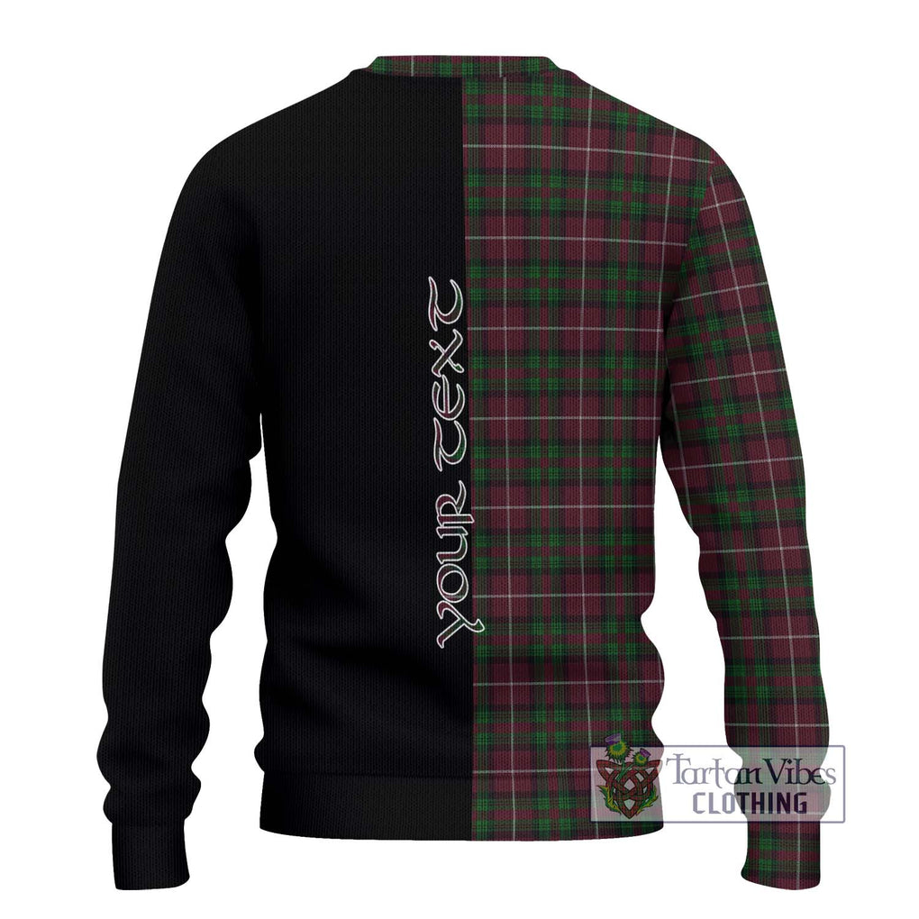 Stewart of Bute Hunting Tartan Knitted Sweater with Family Crest and Half Of Me Style - Tartanvibesclothing Shop