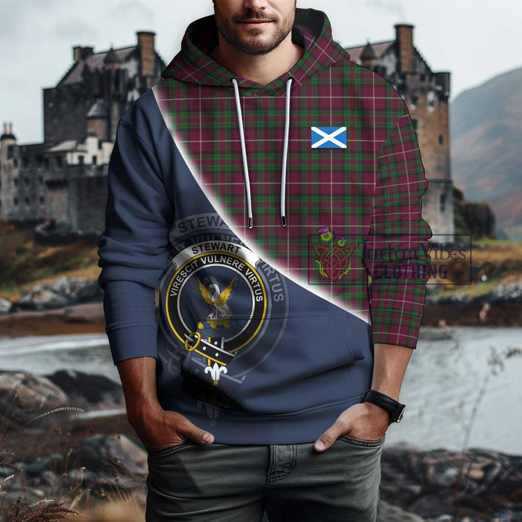 Stewart of Bute Hunting Tartan Hoodie with Personalised National Flag and Family Crest Half Style - Tartanvibesclothing Shop