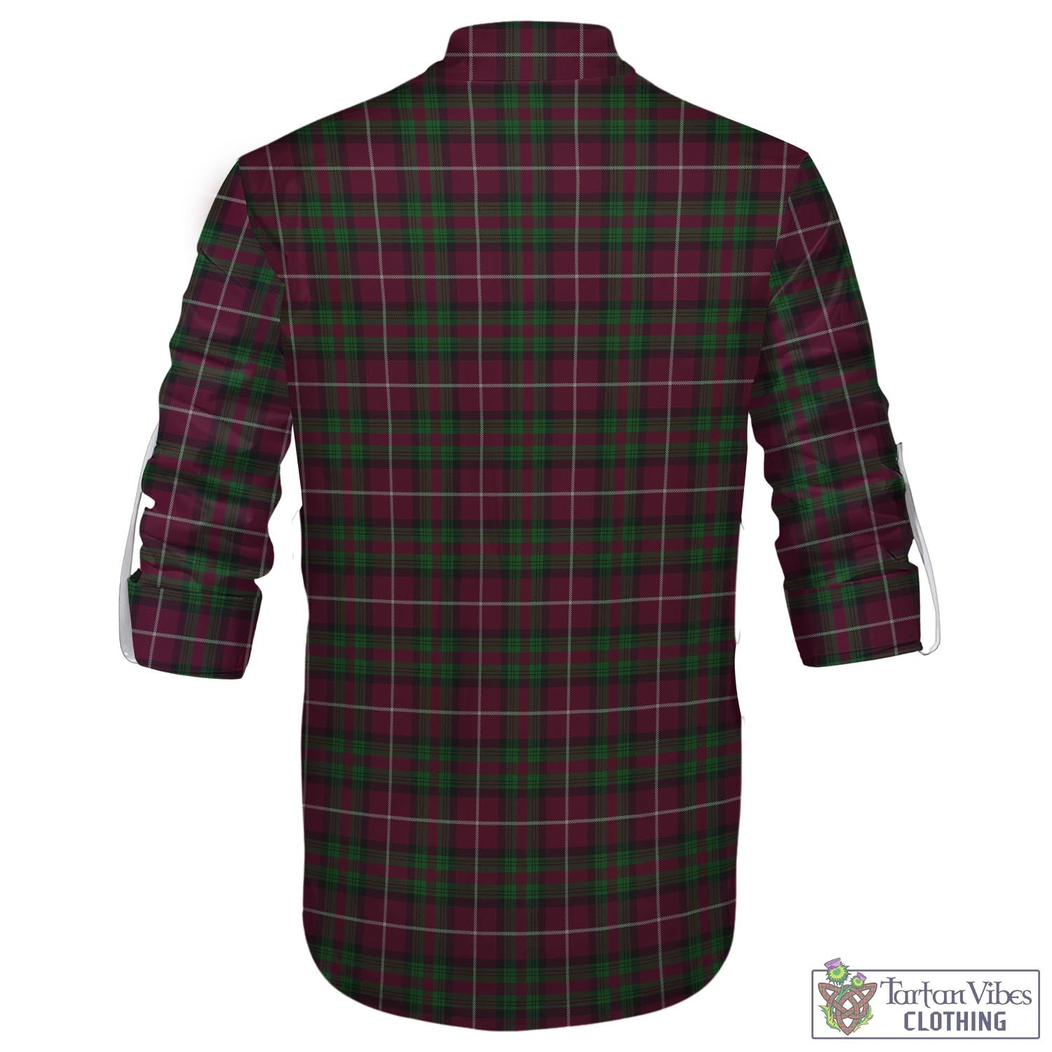 Tartan Vibes Clothing Stewart of Bute Hunting Tartan Men's Scottish Traditional Jacobite Ghillie Kilt Shirt with Family Crest