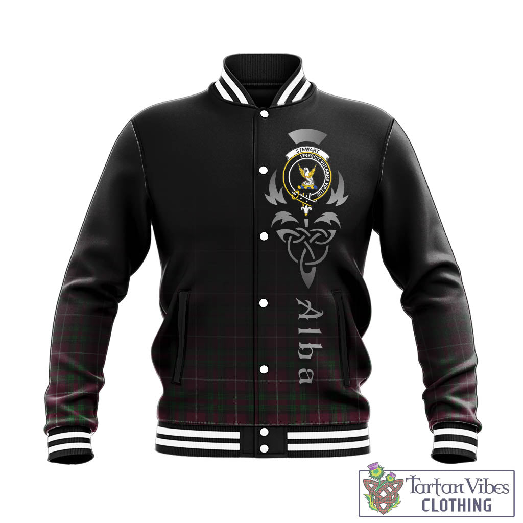 Tartan Vibes Clothing Stewart of Bute Hunting Tartan Baseball Jacket Featuring Alba Gu Brath Family Crest Celtic Inspired