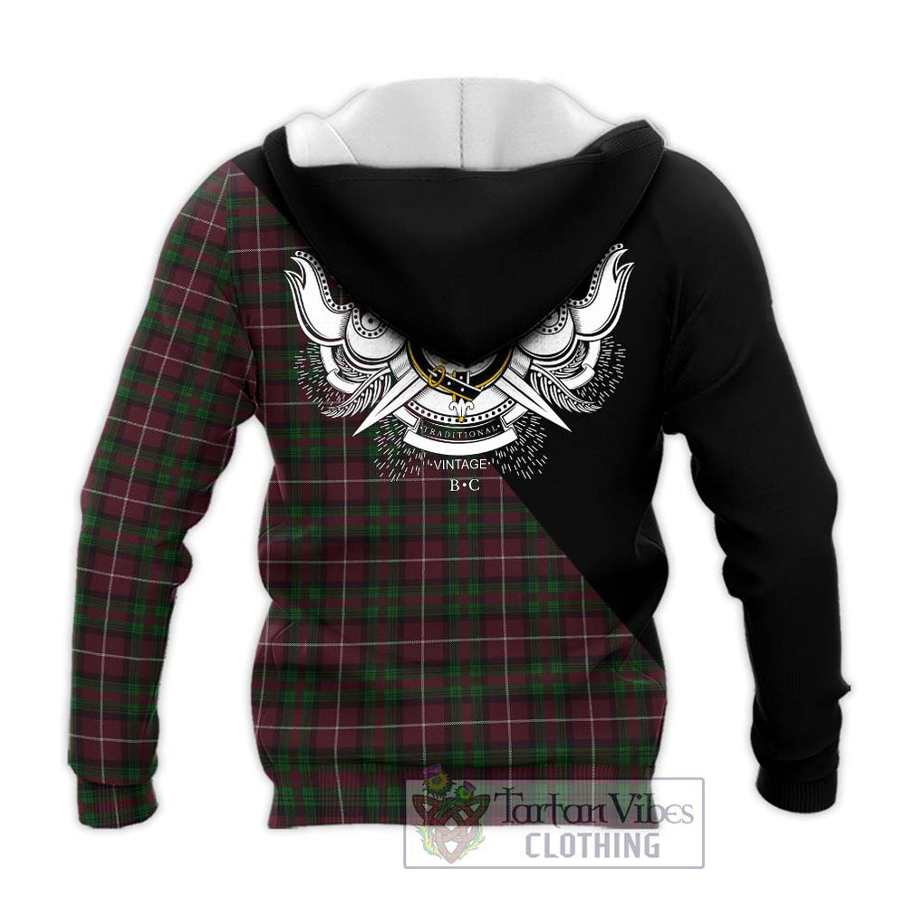 Stewart of Bute Hunting Tartan Knitted Hoodie with Family Crest and Military Logo Style - Tartanvibesclothing Shop