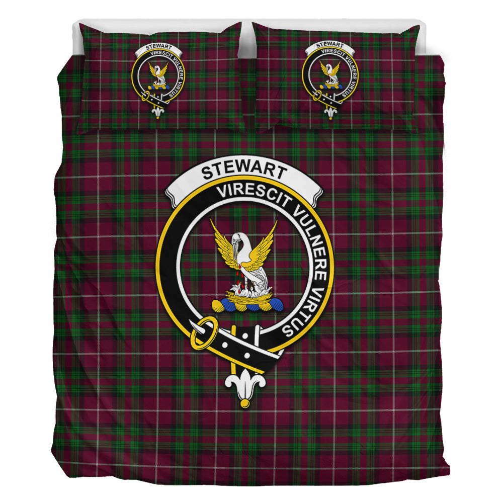 Stewart of Bute Hunting Tartan Bedding Set with Family Crest - Tartan Vibes Clothing