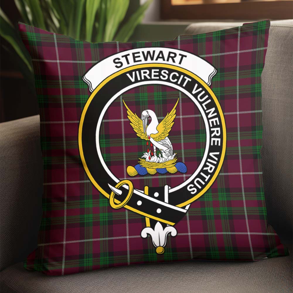 Stewart of Bute Hunting Tartan Pillow Cover with Family Crest - Tartanvibesclothing