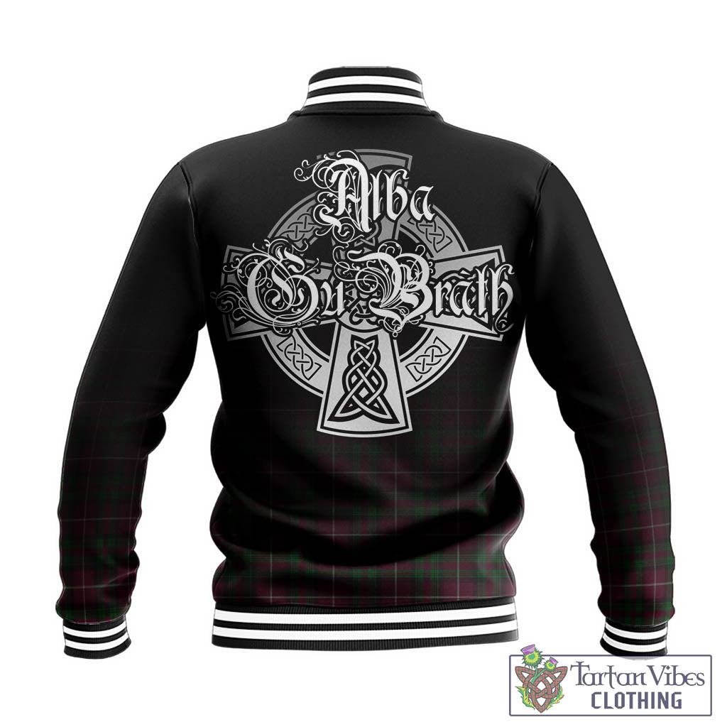 Tartan Vibes Clothing Stewart of Bute Hunting Tartan Baseball Jacket Featuring Alba Gu Brath Family Crest Celtic Inspired