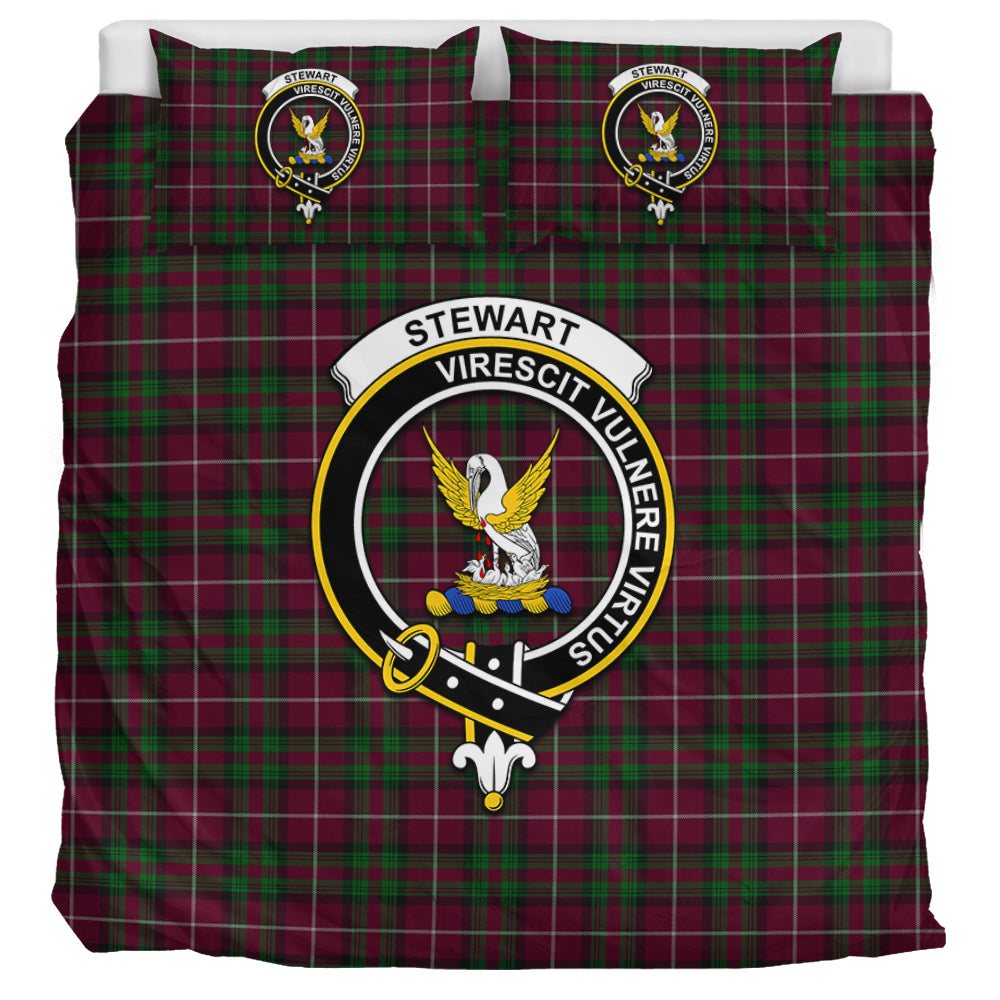 Stewart of Bute Hunting Tartan Bedding Set with Family Crest UK Bedding Set UK Super King 104*94 inch - Tartan Vibes Clothing