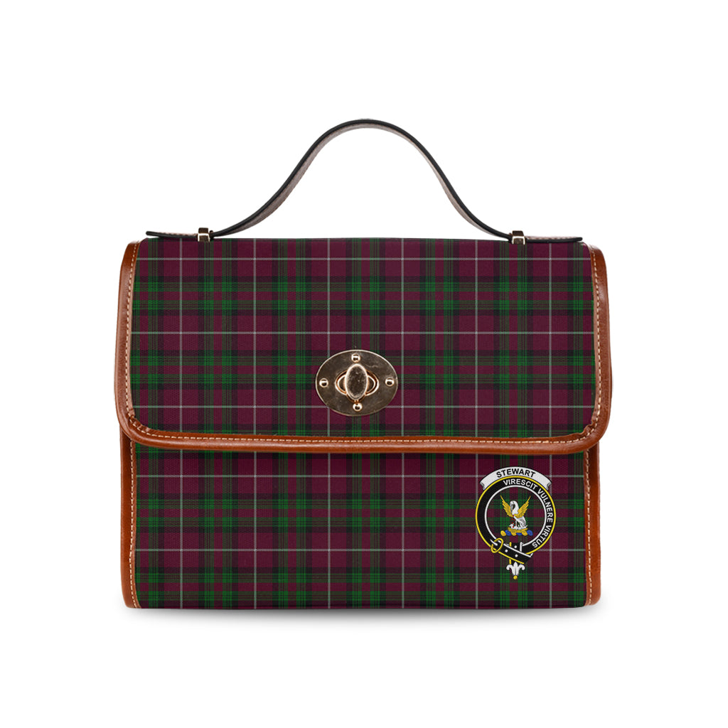 stewart-of-bute-hunting-tartan-leather-strap-waterproof-canvas-bag-with-family-crest