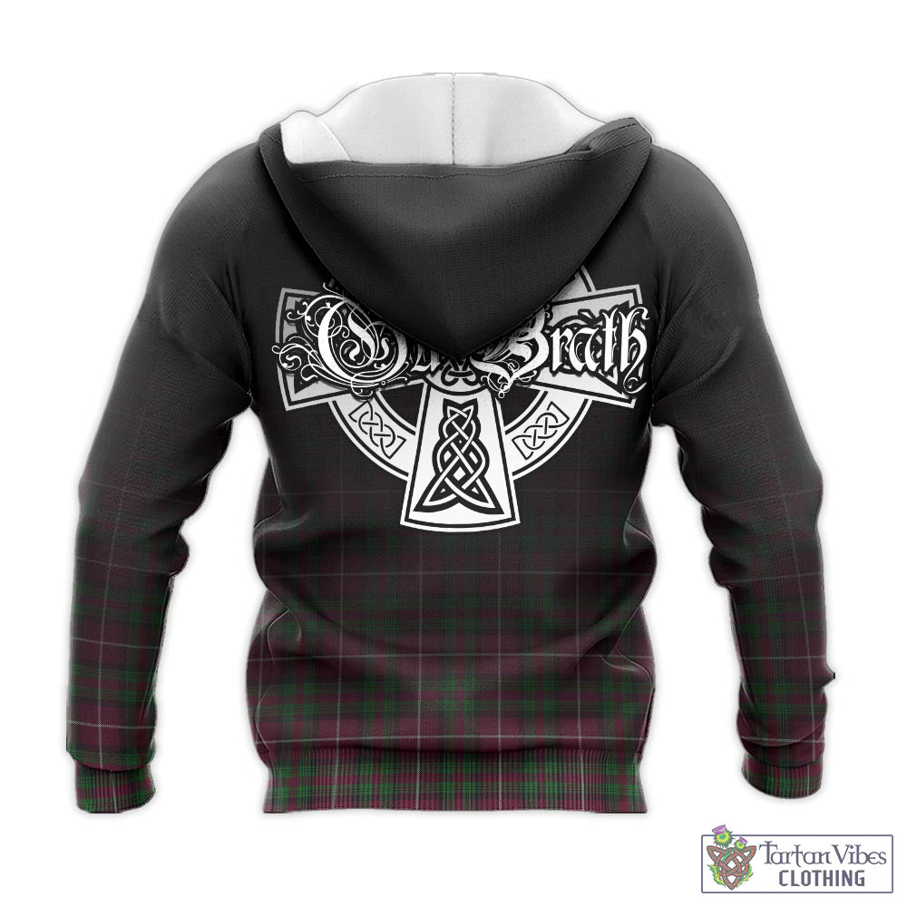 Tartan Vibes Clothing Stewart of Bute Hunting Tartan Knitted Hoodie Featuring Alba Gu Brath Family Crest Celtic Inspired