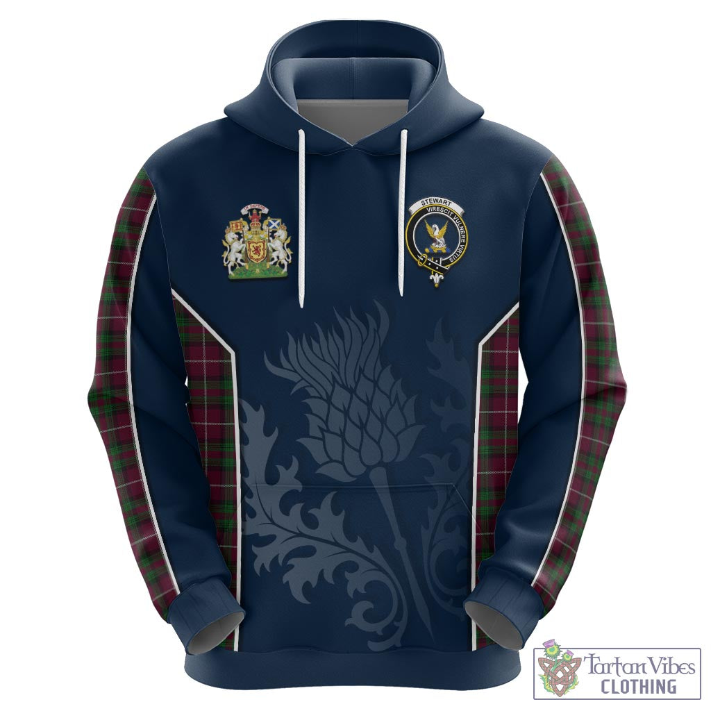 Tartan Vibes Clothing Stewart of Bute Hunting Tartan Hoodie with Family Crest and Scottish Thistle Vibes Sport Style