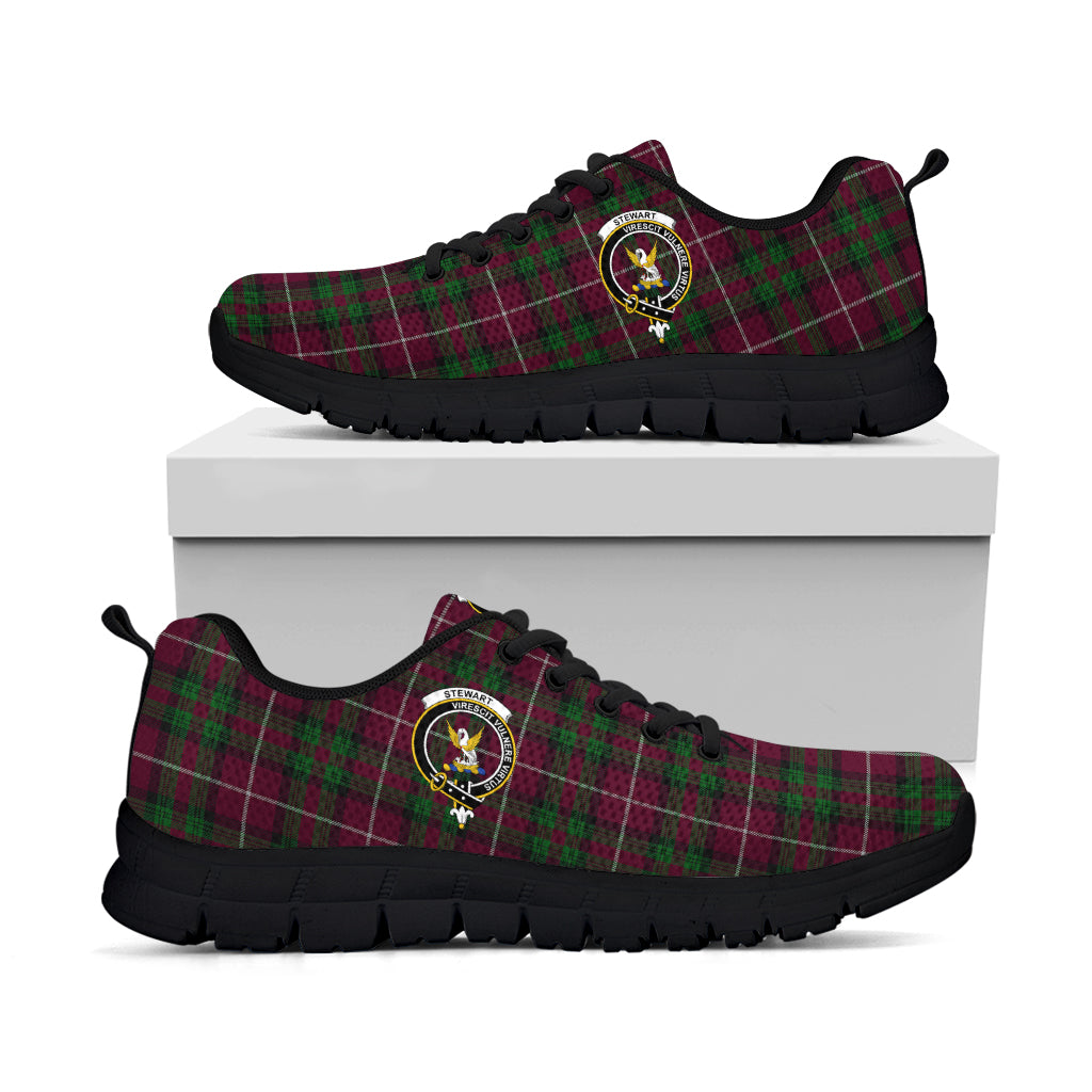 Stewart of Bute Hunting Tartan Sneakers with Family Crest - Tartan Vibes Clothing