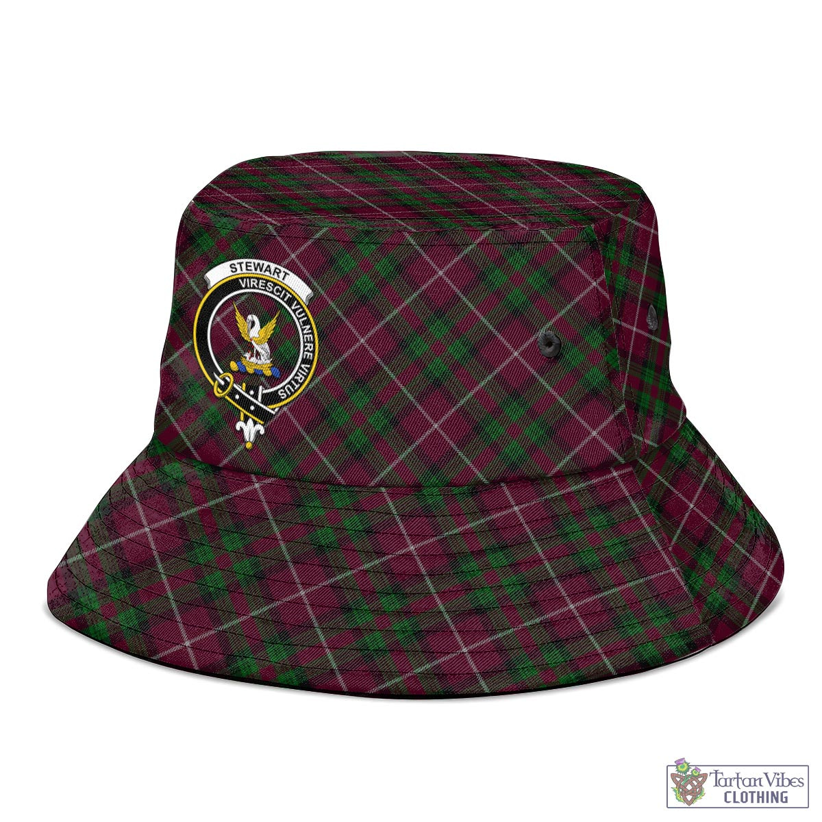 Tartan Vibes Clothing Stewart of Bute Hunting Tartan Bucket Hat with Family Crest