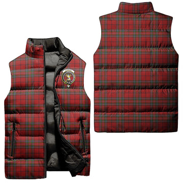 Stewart of Galloway Tartan Sleeveless Puffer Jacket with Family Crest