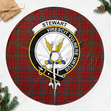 Stewart of Galloway Tartan Christmas Tree Skirt with Family Crest