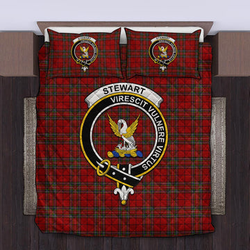 Stewart of Galloway Tartan Quilt Bed Set with Family Crest