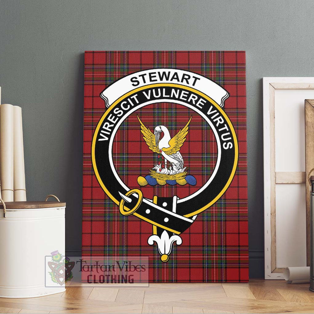 Stewart of Galloway Tartan Canvas Print Wall Art with Family Crest Without Frame - Tartan Vibes Clothing