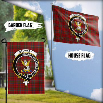 Stewart of Galloway Tartan Flag with Family Crest