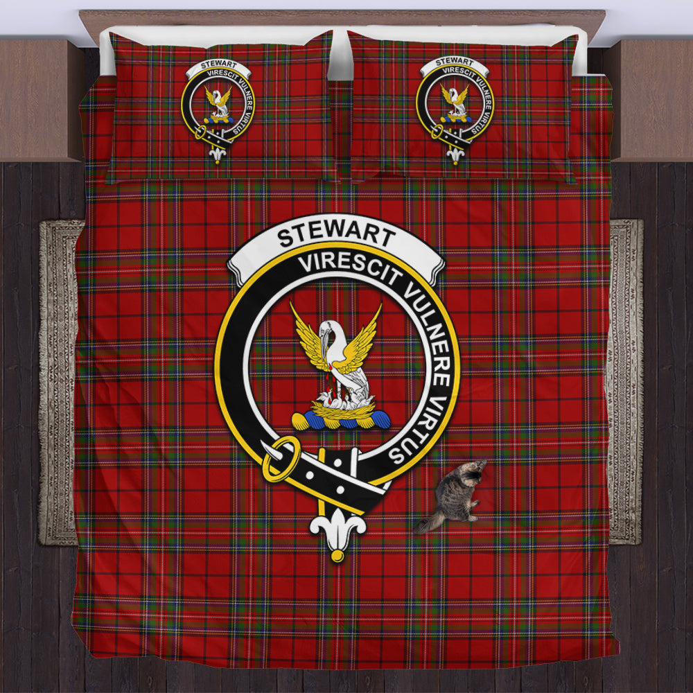 Stewart of Galloway Tartan Bedding Set with Family Crest US Bedding Set - Tartan Vibes Clothing