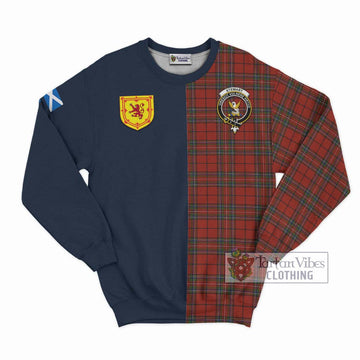 Stewart of Galloway Tartan Sweatshirt Alba with Scottish Lion Royal Arm Half Style