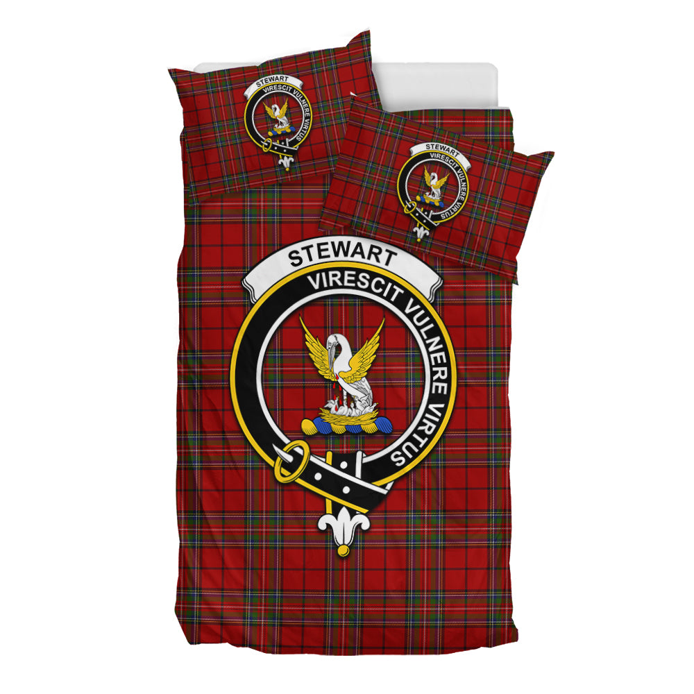 Stewart of Galloway Tartan Bedding Set with Family Crest - Tartan Vibes Clothing