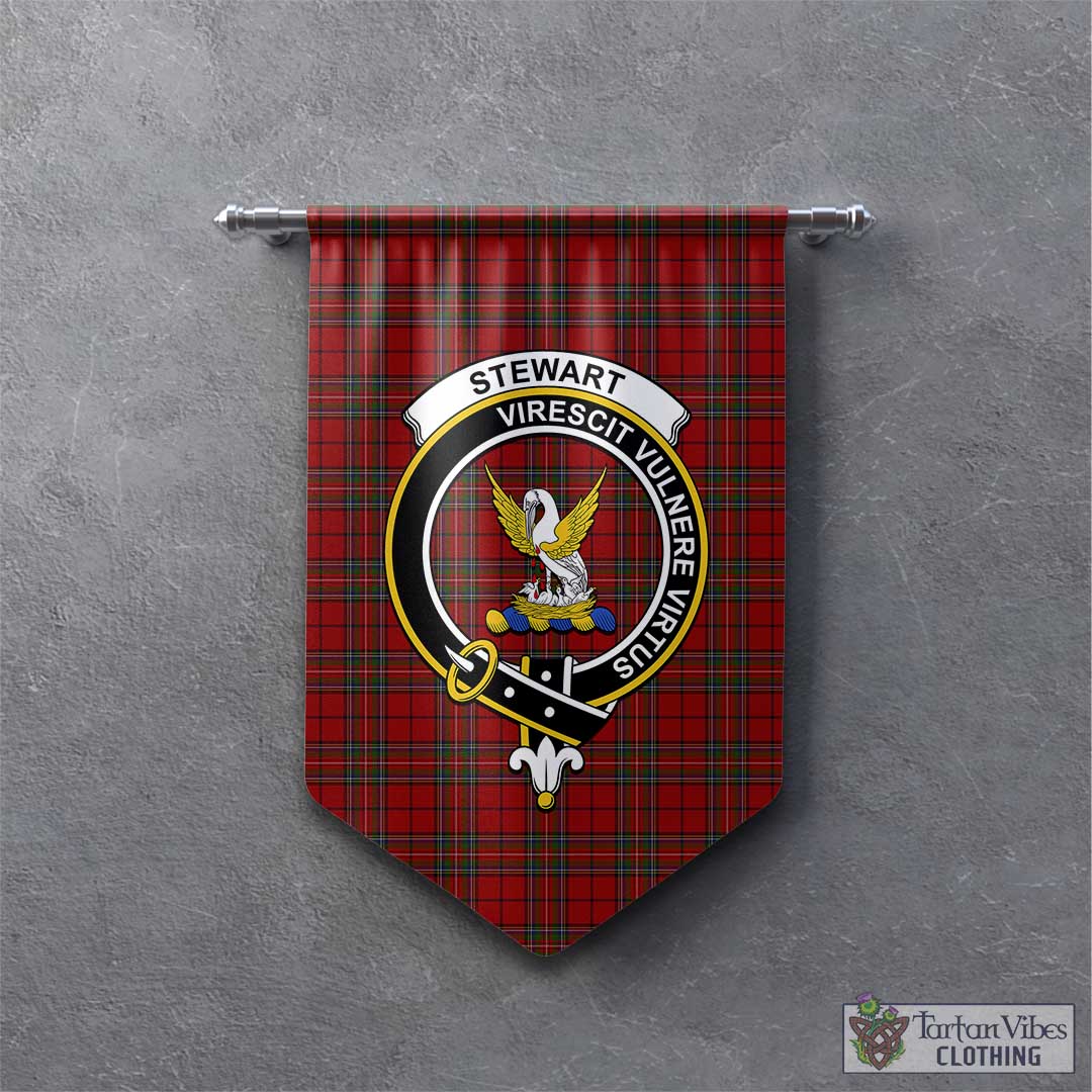 Tartan Vibes Clothing Stewart of Galloway Tartan Gonfalon, Tartan Banner with Family Crest