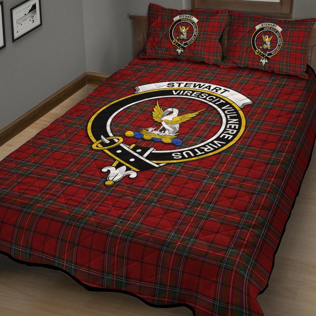 Stewart of Galloway Tartan Quilt Bed Set with Family Crest - Tartan Vibes Clothing