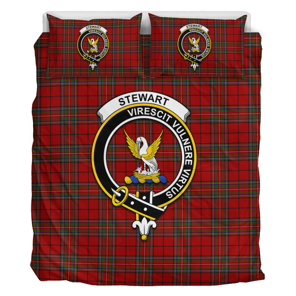 Stewart of Galloway Tartan Bedding Set with Family Crest - Tartan Vibes Clothing