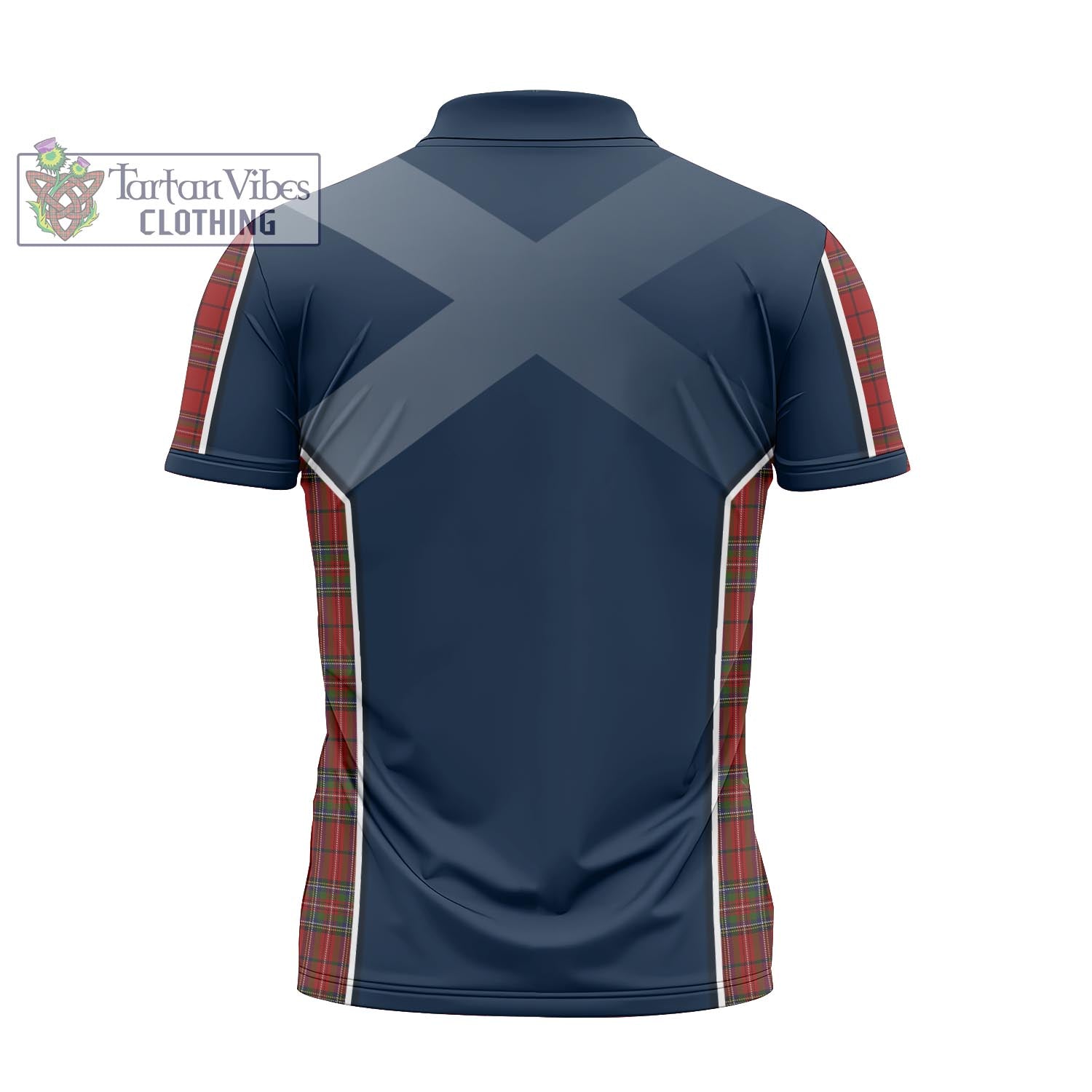 Tartan Vibes Clothing Stewart of Galloway Tartan Zipper Polo Shirt with Family Crest and Scottish Thistle Vibes Sport Style