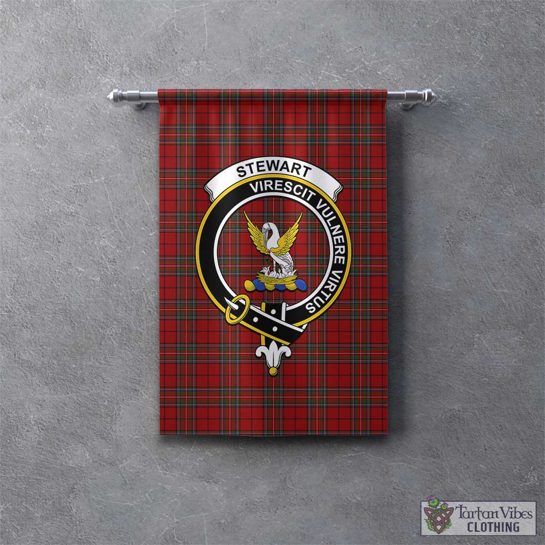 Tartan Vibes Clothing Stewart of Galloway Tartan Gonfalon, Tartan Banner with Family Crest