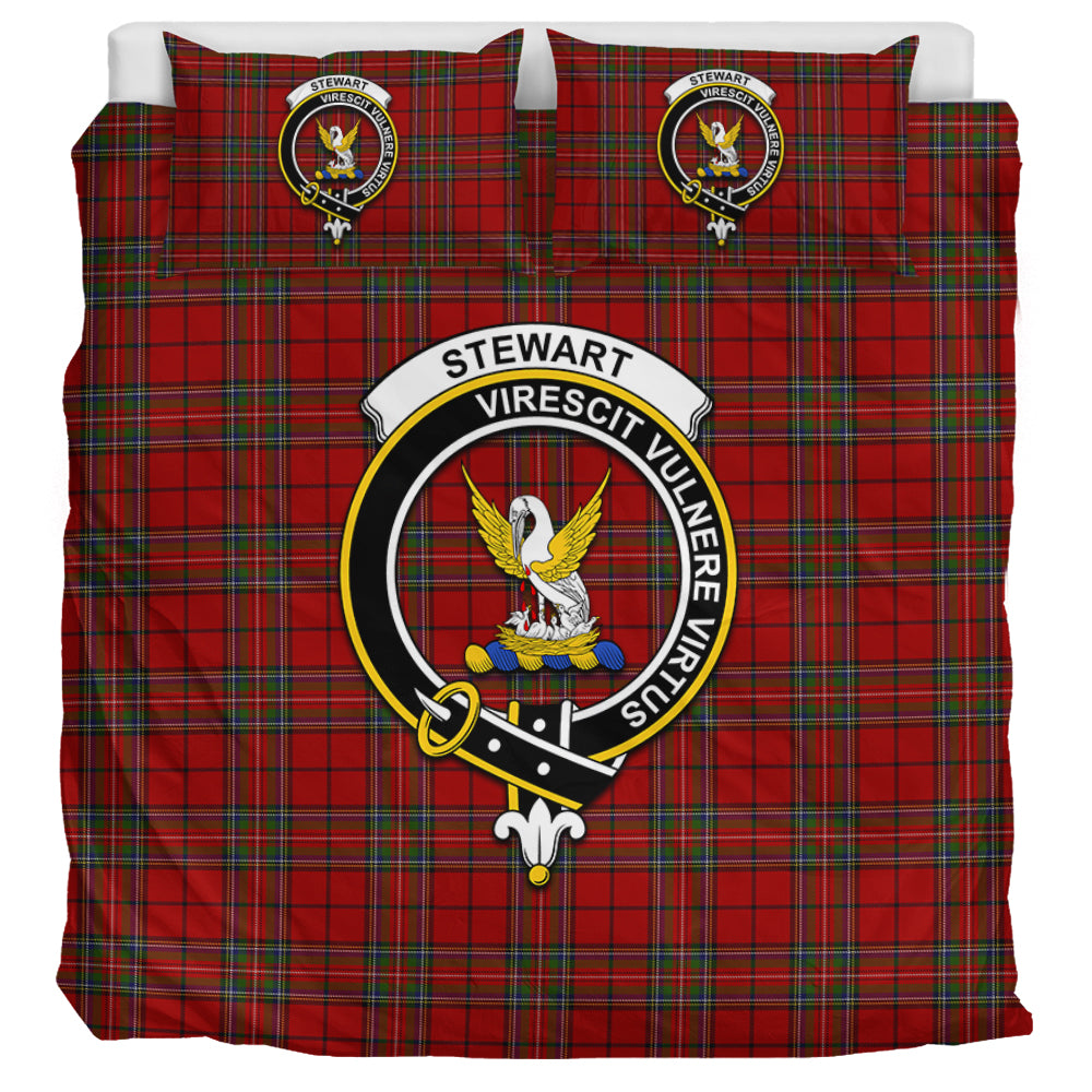 Stewart of Galloway Tartan Bedding Set with Family Crest UK Bedding Set UK Super King 104*94 inch - Tartan Vibes Clothing