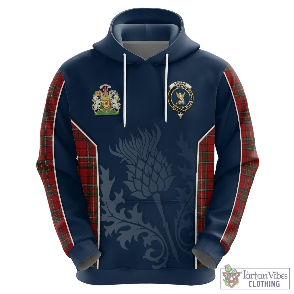 Tartan Vibes Clothing Stewart of Galloway Tartan Hoodie with Family Crest and Scottish Thistle Vibes Sport Style