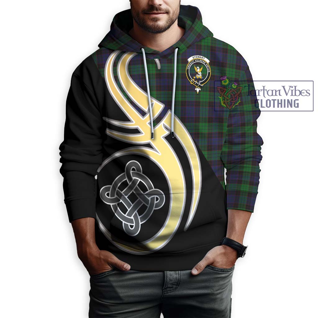 Stewart Old Tartan Hoodie with Family Crest and Celtic Symbol Style Zip Hoodie - Tartan Vibes Clothing