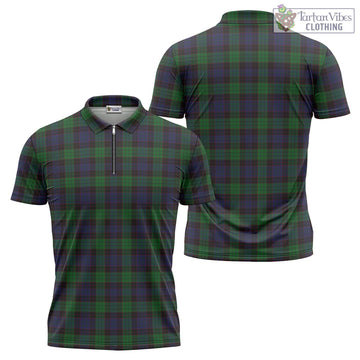 Stewart Old Tartan Zipper Polo Shirt