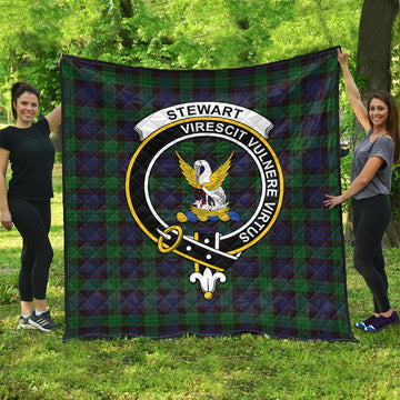 Stewart Old Tartan Quilt with Family Crest