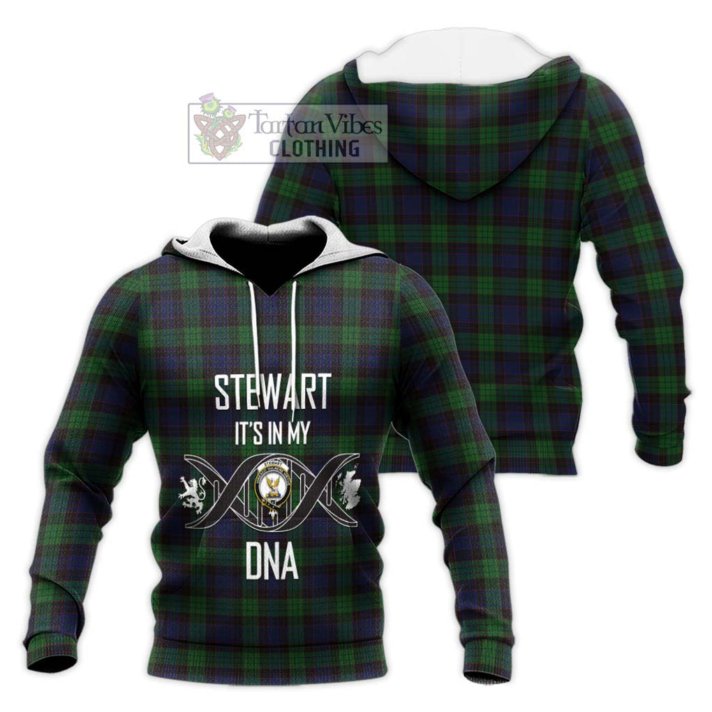 Stewart Old Tartan Knitted Hoodie with Family Crest DNA In Me Style Unisex Knitted Pullover Hoodie - Tartanvibesclothing Shop