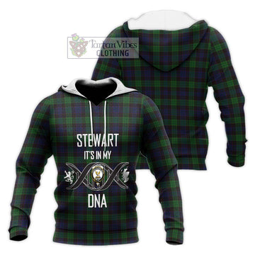 Stewart Old Tartan Knitted Hoodie with Family Crest DNA In Me Style