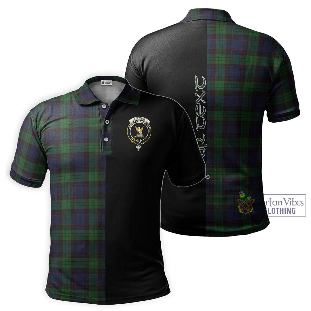 Stewart Old Tartan Polo Shirt with Family Crest and Half Of Me Style Kid - Tartanvibesclothing Shop