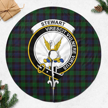 Stewart Old Tartan Christmas Tree Skirt with Family Crest