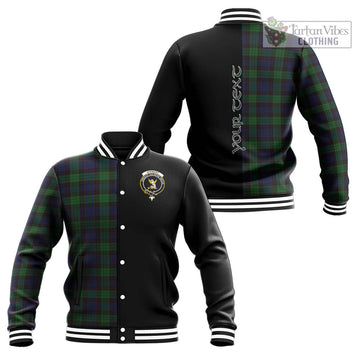 Stewart Old Tartan Baseball Jacket with Family Crest and Half Of Me Style