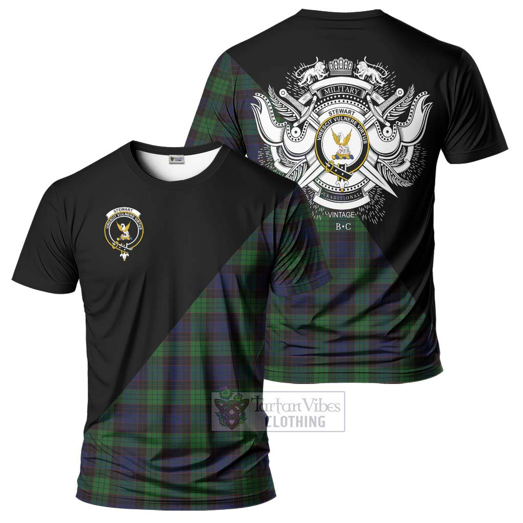 Stewart Old Tartan T-Shirt with Family Crest and Military Logo Style Kid's Shirt - Tartanvibesclothing Shop