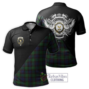 Stewart Old Tartan Polo Shirt with Family Crest and Military Logo Style