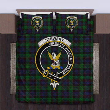 Stewart Old Tartan Quilt Bed Set with Family Crest