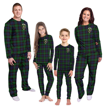 Stewart Old Tartan Pajamas Family Set with Family Crest