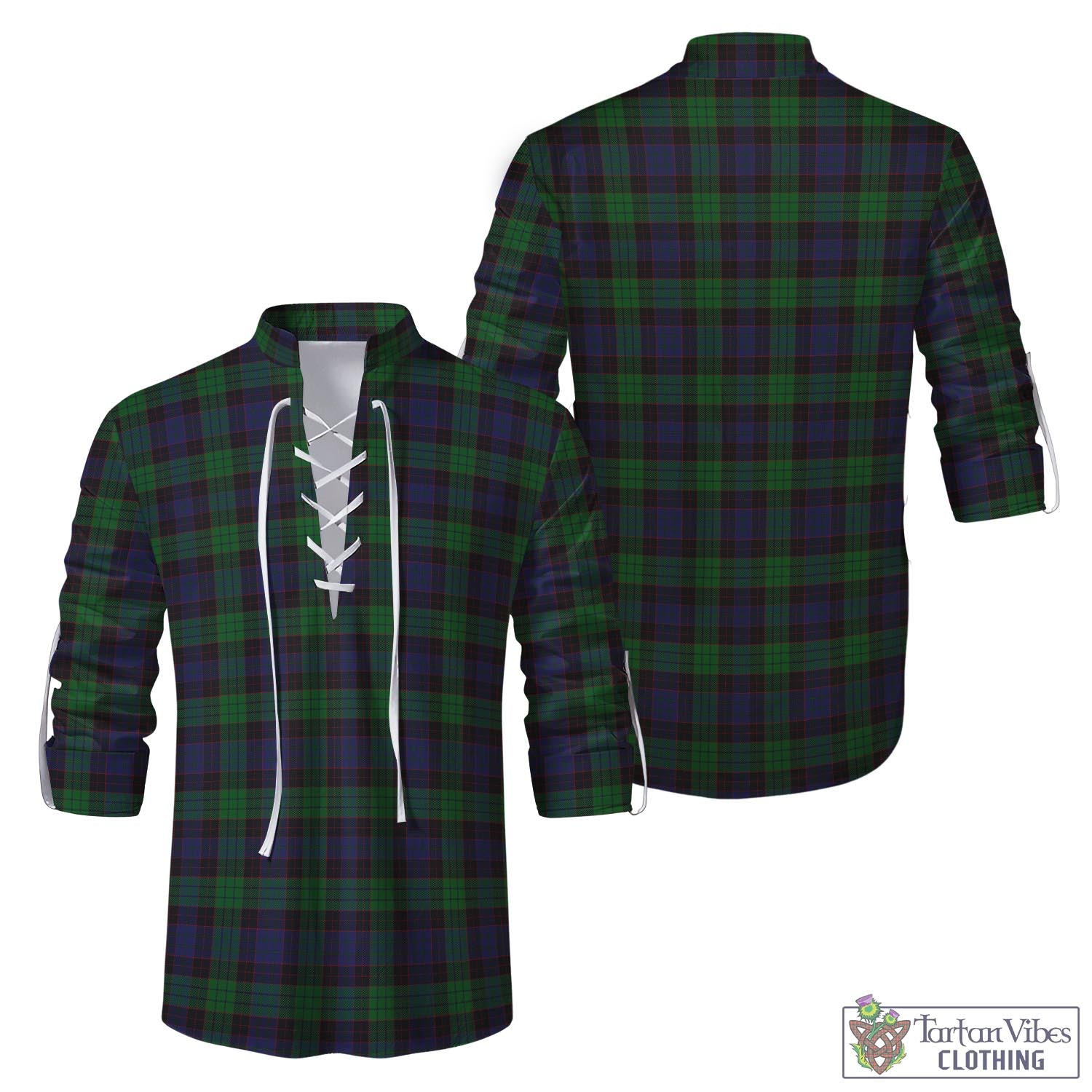 Tartan Vibes Clothing Stewart Old Tartan Men's Scottish Traditional Jacobite Ghillie Kilt Shirt