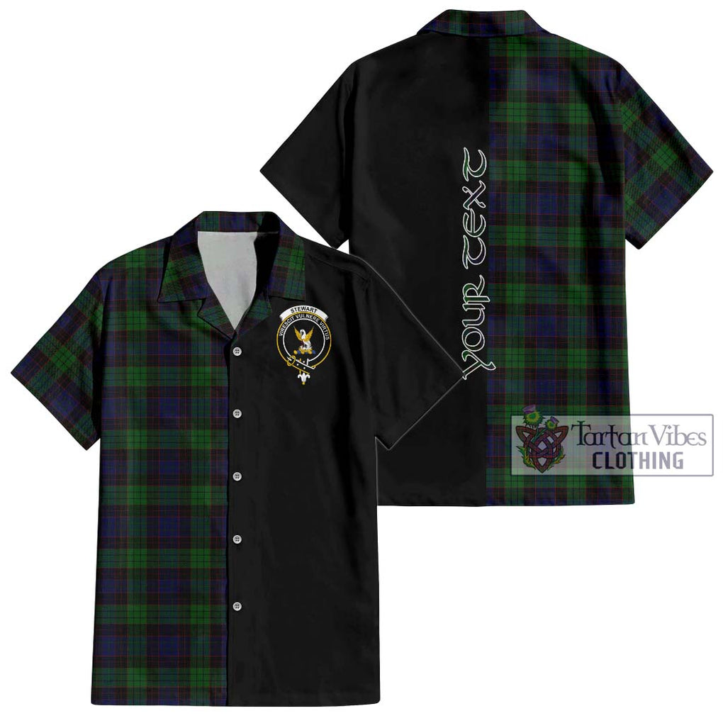 Stewart Old Tartan Short Sleeve Button Shirt with Family Crest and Half Of Me Style Kid - Tartanvibesclothing Shop